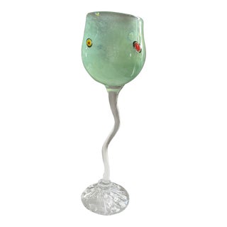 Hand-Blown Glass Votive Candle Holder Cup by Venus Hot Glass For Sale