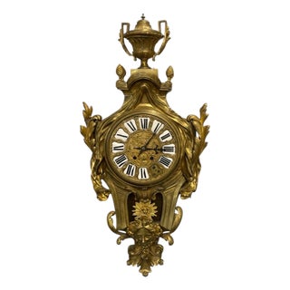 Louis Xv, Figural Cartel Clock, Dore Bronze, France, 19th/20th C. For Sale