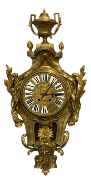 Louis Xv, Figural Cartel Clock, Dore Bronze, France, 19th/20th C.