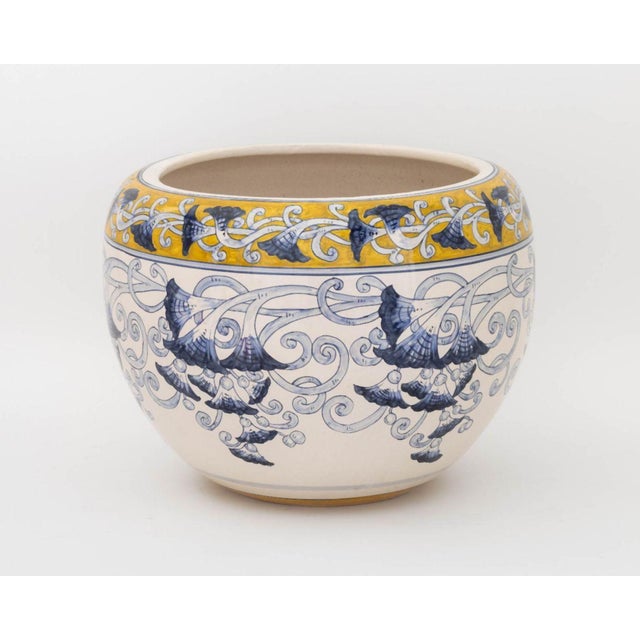 Ceramic Italian Large Glazed Ceramic Jardiniere For Sale - Image 7 of 9