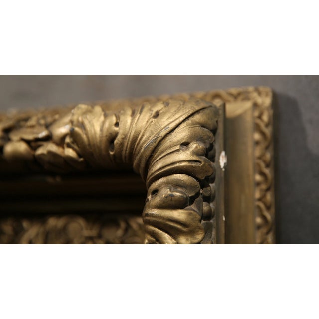 Gold Mirror Large Antique 19th Century Gold Elaborated Frame For Sale - Image 8 of 12