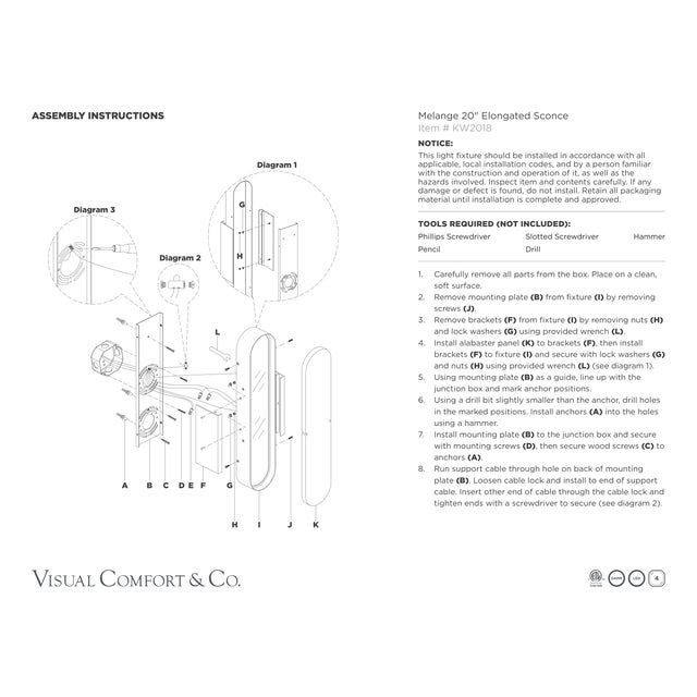 Visual Comfort Kelly Wearstler for Visual Comfort Signature Melange 20" Elongated Sconce in Bronze with Alabaster For Sale - Image 4 of 5