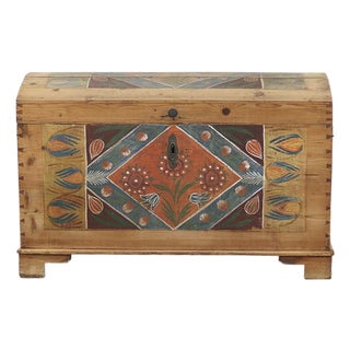 Swedish Painted Rustic Farmhouse Chest For Sale