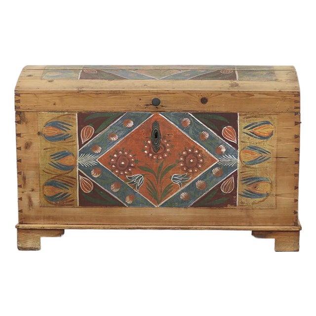 Swedish Painted Rustic Farmhouse Chest For Sale
