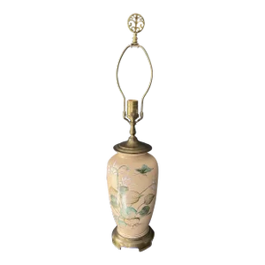 Vintage Late 20th Century Peach Chinoiserie Lamp by Wildwood
