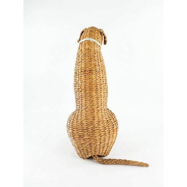 Large 27" Life-Size Hand-Woven Wicker Airedale Terrier Sculpture — Made in the Philippines For Sale - Image 11 of 12