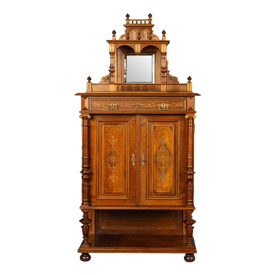 Wilhelminian Style Side Cabinet or Buffet Shelf, 1890s-1910s For Sale