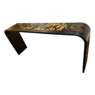 Waterfall Console W/ Inlaid Antique Chinese Coromandel Panels For Sale