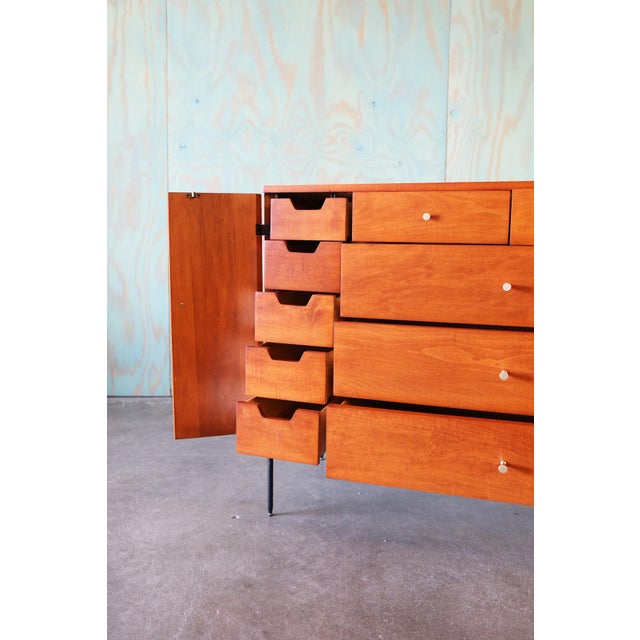 1950s Mid Century Modern Paul McCobb 20 Drawer Chest of Drawers on Iron Base For Sale - Image 6 of 15