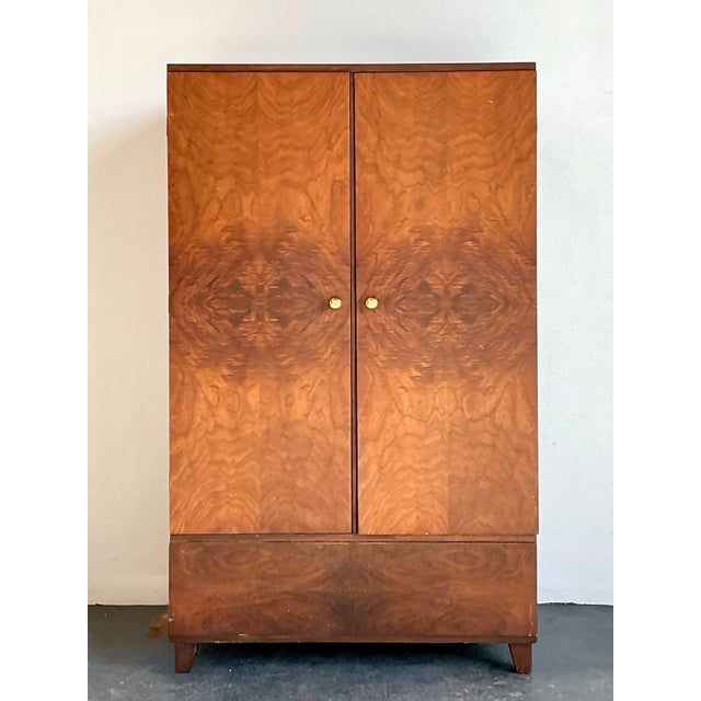 Vintage Burl Wood Armoire For Sale - Image 10 of 12