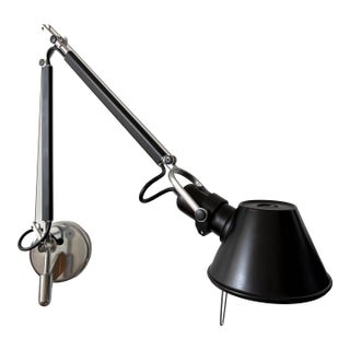 A Pair of Wall Mounted Artemide Tolomeo Swing Lamps in Black (2) For Sale