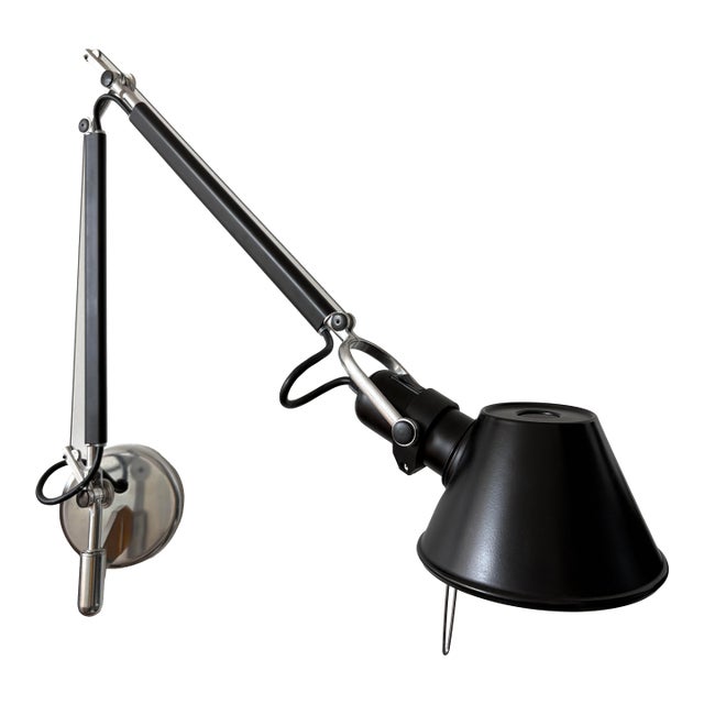 A Pair of Wall Mounted Artemide Tolomeo Swing Lamps in Black (2) For Sale