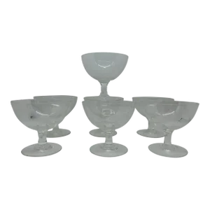 Set of 7 Mid Century Modern Vintage Noritake Crystal Champagne Glasses