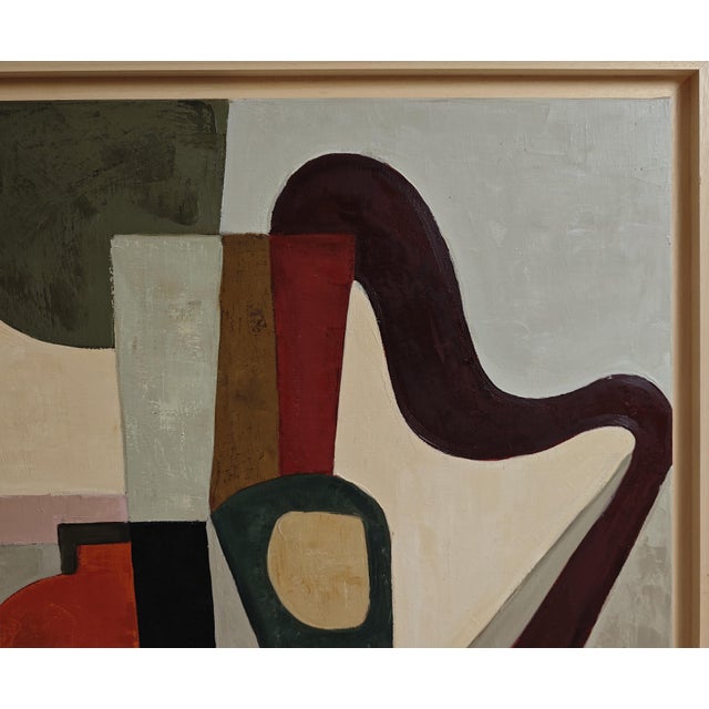 Contrechant, Abstract Geometric Contemporary Oil Painting Framed by Sophie Dumont For Sale - Image 6 of 9