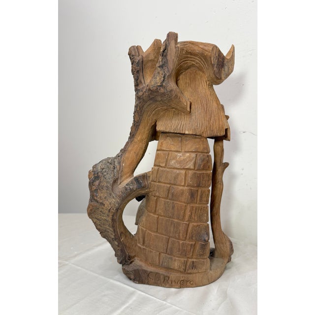 Antique Hand Carved German Tree Trunk Figural Folk Art Sculpture Statue Carving For Sale - Image 14 of 14