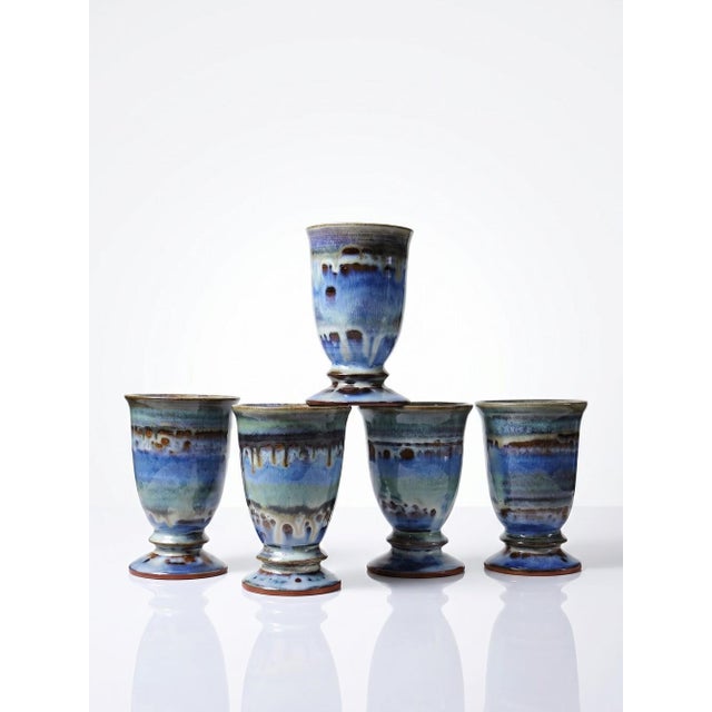 Vintage Glazed Ceramic Mazagrans, 1960s, Set of 5 For Sale - Image 17 of 17