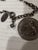 Late 20th Century Vintage Sterling Silver Necklace by Designer Liz Palacios Sf, Featuring a Mother of Pearl Pendant With a Central Crystal, and Dangling Charm Accent For Sale - Image 5 of 5