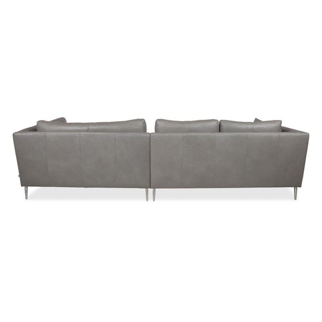 Grey Leather Corner Sofa with Chrome Feet from Gutmann Factory For Sale - Image 9 of 12
