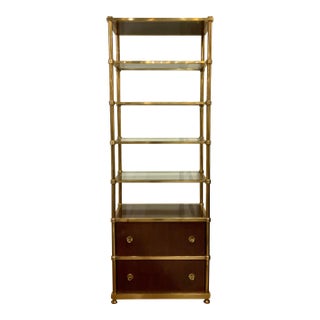 Laura Kirar for Baker Modern Brass and Wood Frazier Etagere For Sale