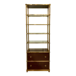 Laura Kirar for Baker Modern Brass and Wood Frazier Etagere