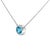 Contemporary .925 Sterling Silver 7MM Bezel Set Created Blue Topaz Pendant Necklace - 18" Inches For Sale - Image 3 of 5