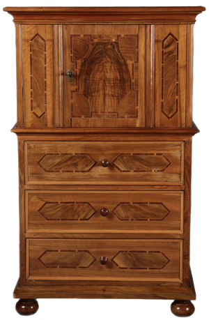Antique Baroque Diaper Drawer Cabinet, Early 18th Century
