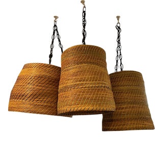 Set of 3 Patag Contemporary Woven Lanterns For Sale