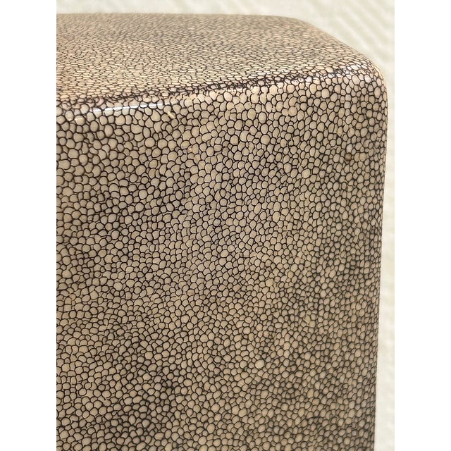 Metal 2014 Currey and Company Contemporary Faux Shagreen and Brass Table Lamp For Sale - Image 7 of 10