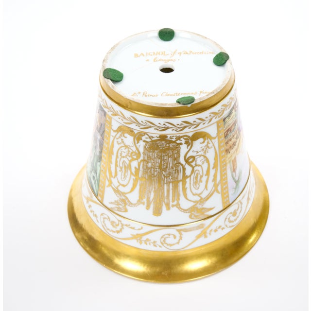 19th Century Hand-Painted Paris Porcelain Cachepots With Gilt Details For Sale - Image 9 of 12
