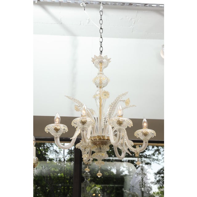 1940s Exquisite 6-Light Murano Glass Chandelier, 1940s Italy For Sale - Image 15 of 18