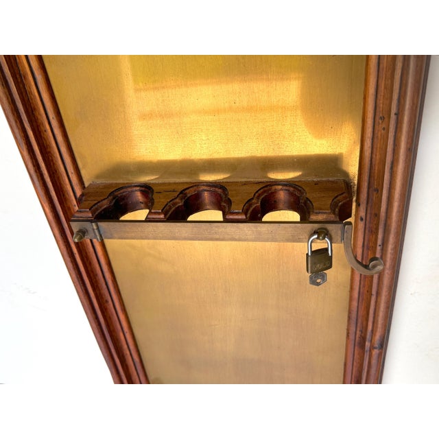 Italian Rustic Neoclassical Hanging Rifle Cabinet Fruitwood and Brass, C. 1950s For Sale - Image 13 of 18