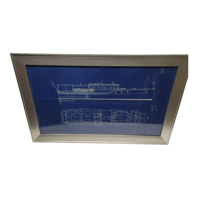 Original Yacht Blueprint of an Eldredge-McInnis 55-Foot Express Cruiser Yacht For Sale