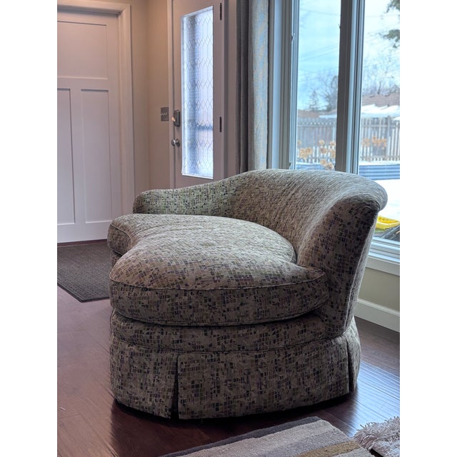 Sherrill Sofa Chaise Amoeba Shaped One Arm With Accent Pillows For Sale - Image 11 of 16