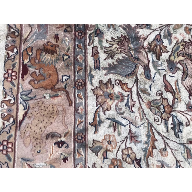 Vintage Pakistani Wool and Silk Rug For Sale - Image 14 of 18