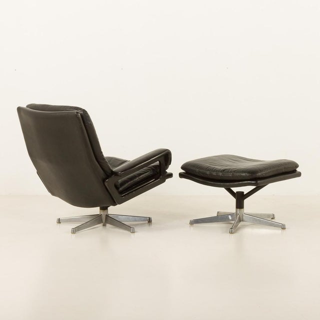 Vintage Lounge Chair with Ottoman by André Vandenbrouck for Strassle Model King, Switzerland, 1960s, Set of 2 For Sale - Image 9 of 18