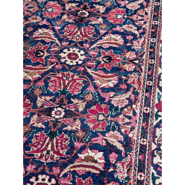 Antique Yazd Rug, 1890s For Sale - Image 3 of 18