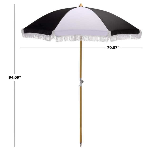 Unveil the ultimate companion for your sun-soaked adventures with the Gallo 6.5 ft beach umbrella in black stripe....