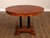 High Quality Cherry Pedestal Expandable Round Top Dining Table Supported by Ebonized Columns, Includes Two Leaves and Cover