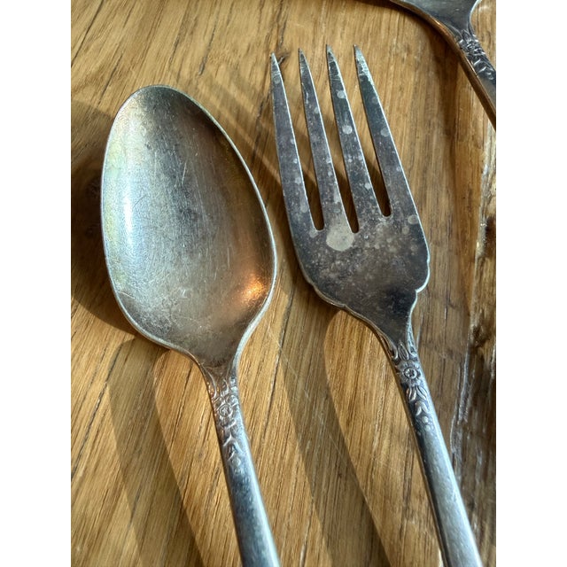 1950s Silver-Plate Serving Utensils Oneida Prestige Distinction 1951 Set of 5 For Sale - Image 11 of 12