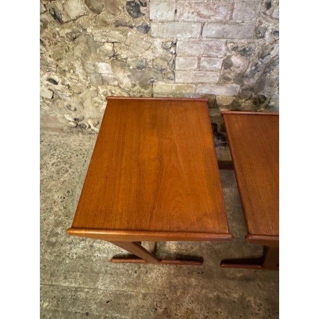 Brown Vintage Danish Teak Nesting Tables by Mogens Kold, 1960, Set of 3 For Sale - Image 8 of 18