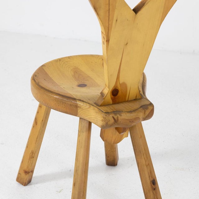 Brown Pine Chairs, 1970s, Set of 8 For Sale - Image 8 of 12