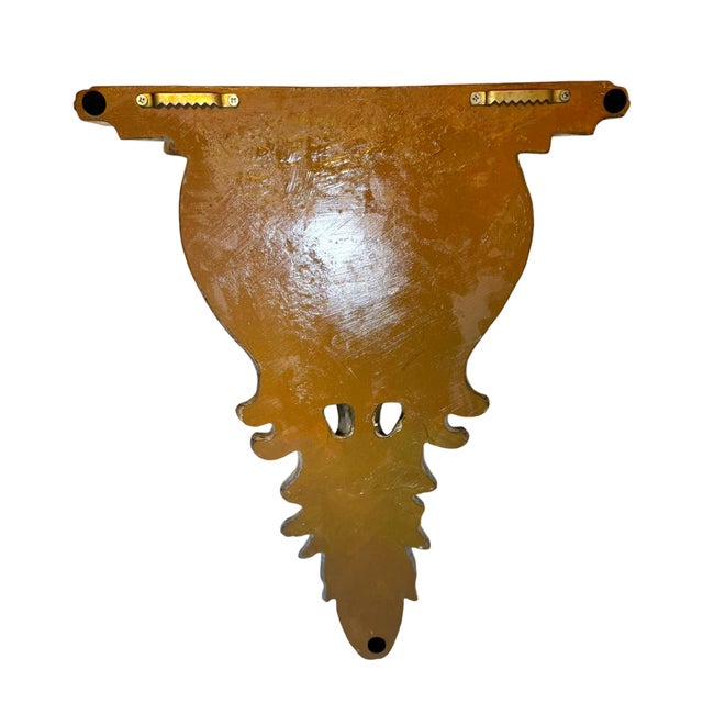 Chestnut Pair or Vintage Baroque Wall Corbels • Large Acanthus Leaf Architectural Shelves For Sale - Image 8 of 18