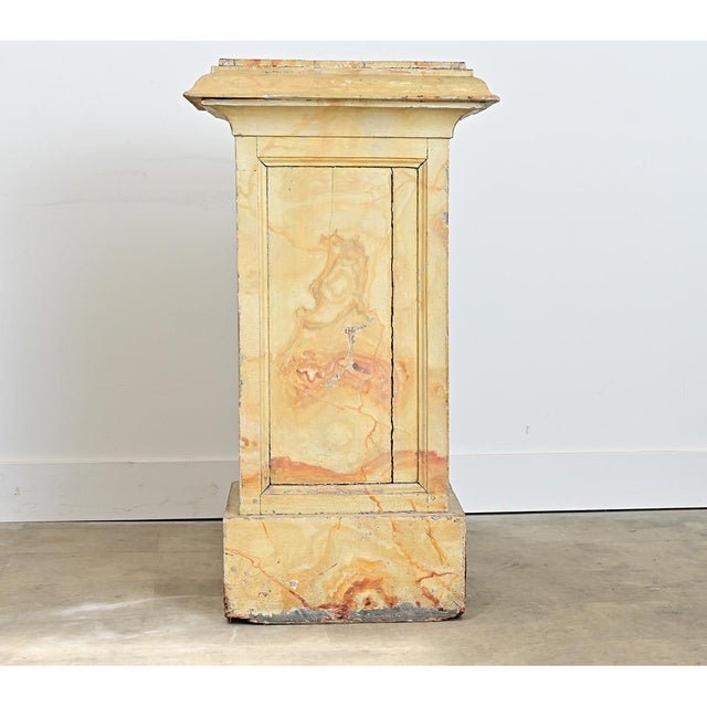 French 19th Century Faux Marble Painted Pedestal For Sale - Image 10 of 15