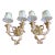 Pair of Contemporary Crystal and Wrought Iron Hand Painted Sconces With Shades For Sale