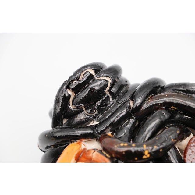 Woman Face Wall Plaque, Sicilian Glazed Earthenware, 1990s For Sale - Image 4 of 12