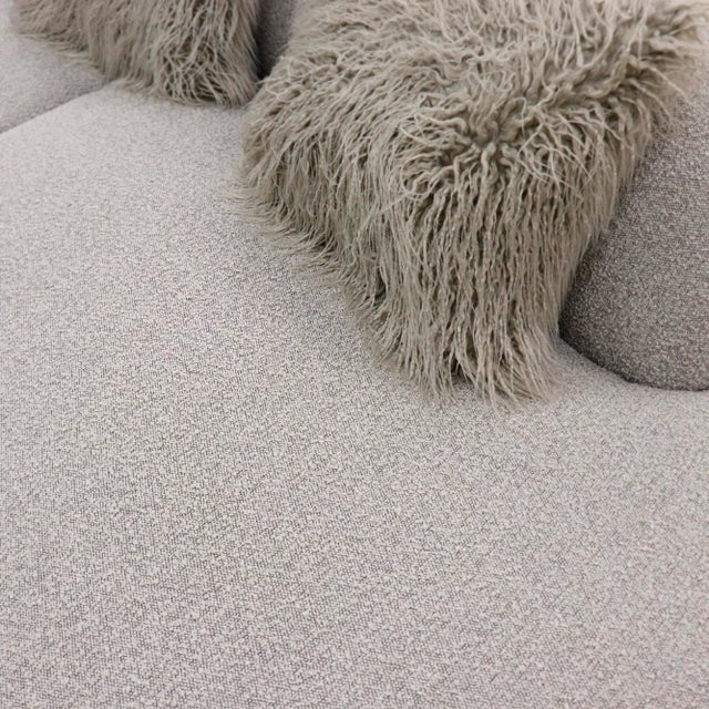 Metal Pasargad Home Simona Curved Sofa, With 3 Pillows For Sale - Image 7 of 10