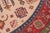 Rustic Kazak Ivory/Red Wool Round Rug- 6'5''x6'6'' For Sale In New York - Image 6 of 10