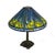 Art Nouveau Late 20th Century Tiffany Style Leaded Stained Glass Daffodil Table Lamp With Bronzed Base For Sale - Image 3 of 15