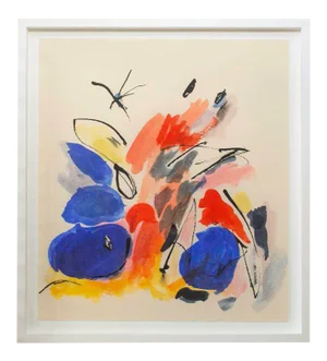 Abstract Modern With Primary Colors - "Blue Notes #1" Unframed Giclée Print on Watercolor Paper