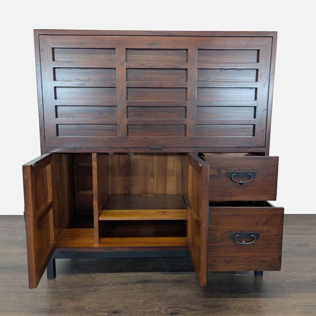2000 - 2009 Room & Board by Maria Yee Sukiya Solid Wood Secretary Desk With Storage For Sale - Image 5 of 9